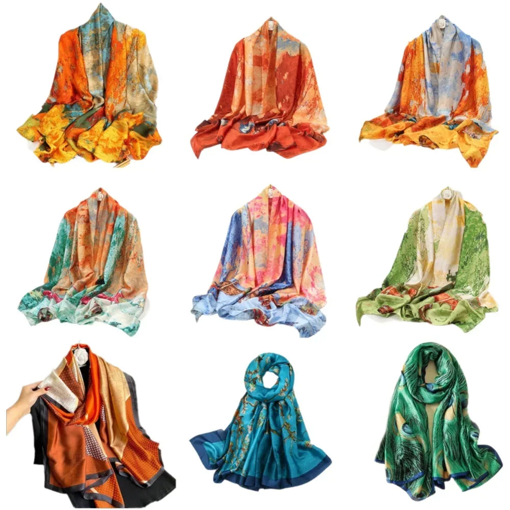 alalar-Women2024 New Satin Silk Shawl Hijab Headscarf