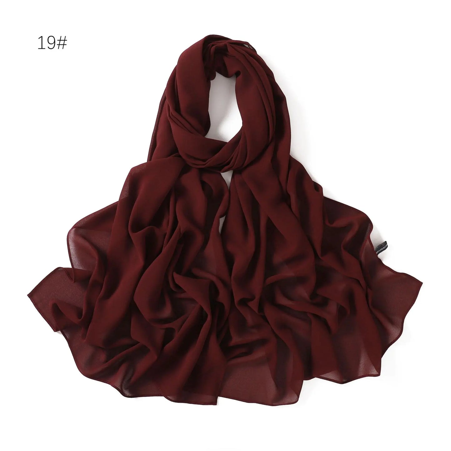 alalar | Solid Color Chiffon Hijab Shawl – 36 Colors, Lightweight Long Wrap (70×180cm)