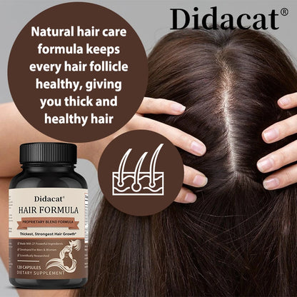 Promote Healthy Nails, Hair and Skin To Support The Growth-تعمل الكبسولات على تعزيز صحة الأظافر والشعر والبشرة لدعم نمو الشعر الأكثر كثافة وقوة