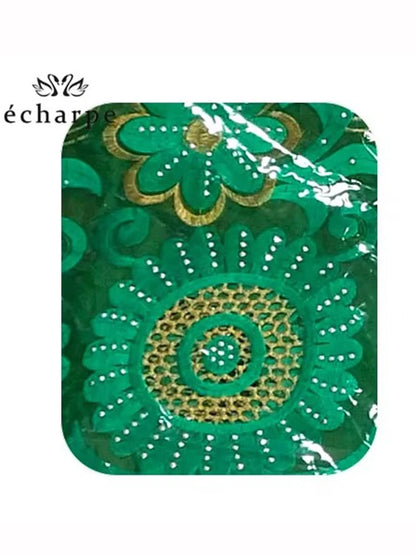 alalar | African Cotton Embroidered Hijab Scarf – Hollow Design Oversized Shawl (210 × 110 cm)