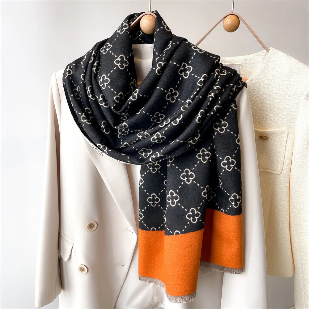 alalar-Women's Scarf Luxury Design Double sided Cashmere Feel Scarf Warm Scarf