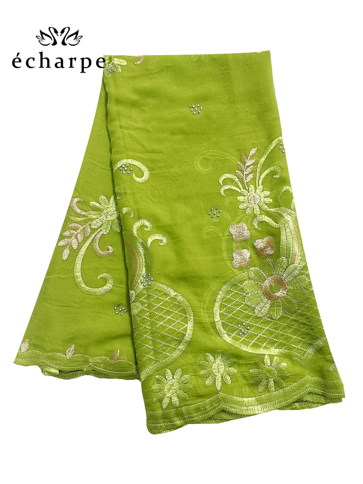 alalar | Dubai-Style Embroidered Cotton Hijab – African Pashmina Turban & Shawl