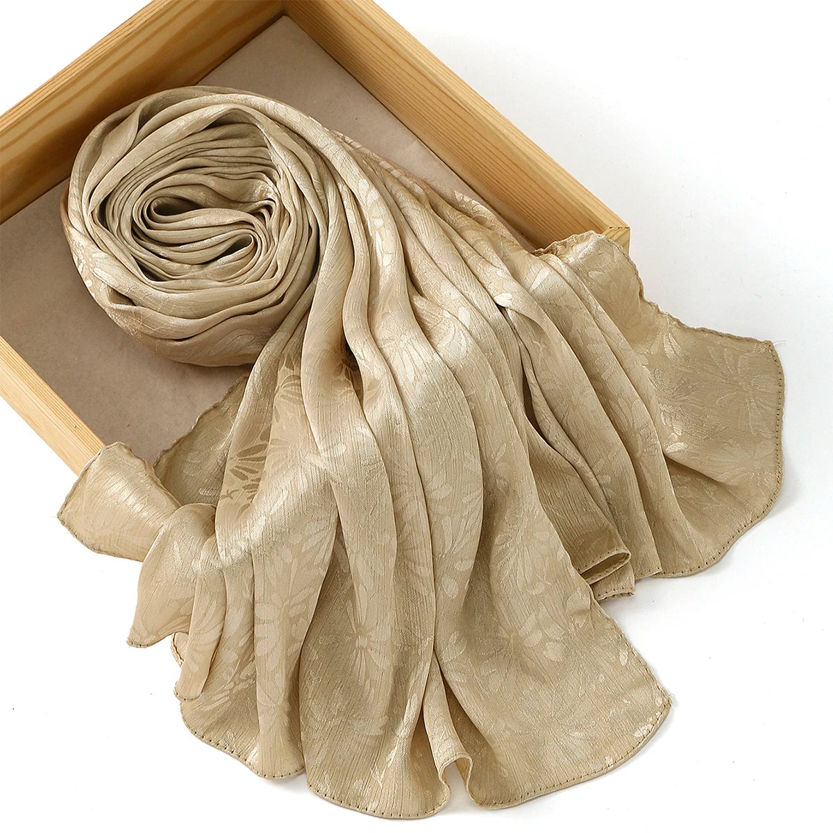 Fashion Leaf Print Satin Hijab -alalar