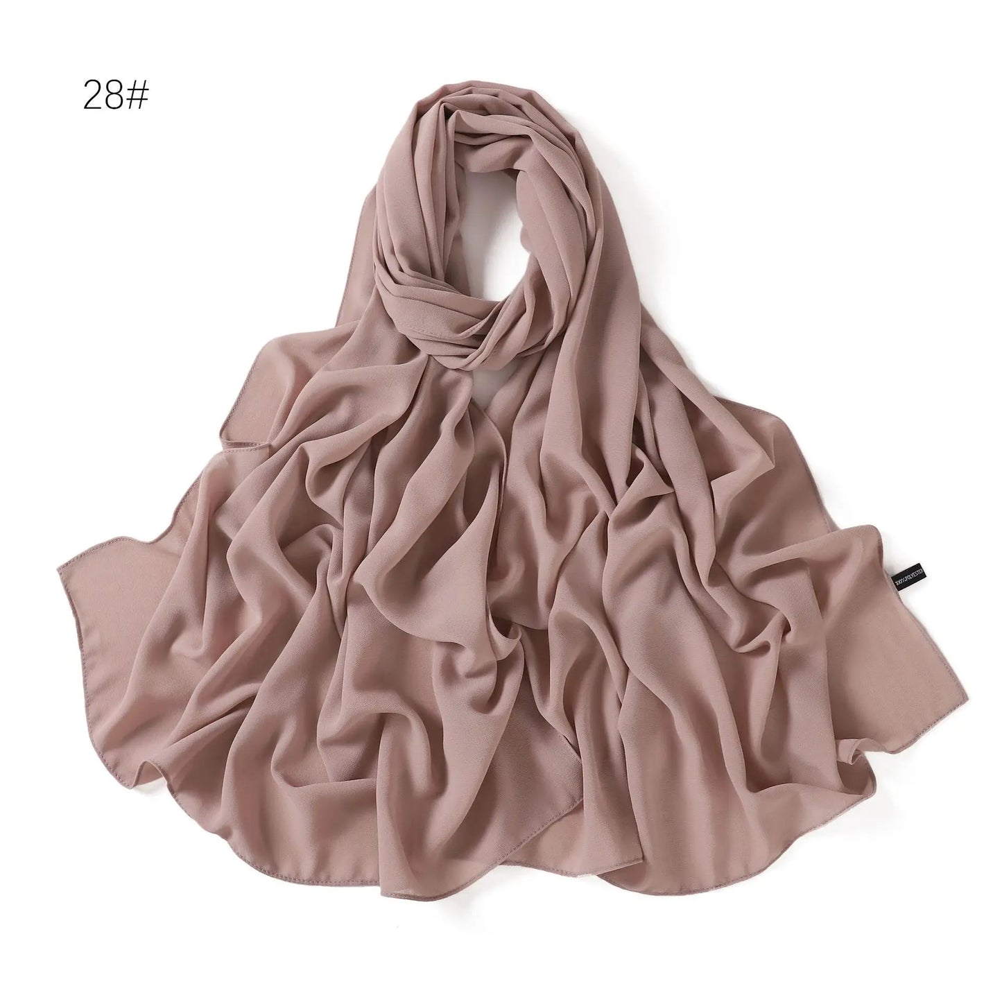 alalar | Solid Color Chiffon Hijab Shawl – 36 Colors, Lightweight Long Wrap (70×180cm)