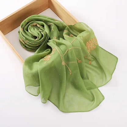 alalar | Embroidered Diamond Chiffon Hijab – Elegant Scarf & Turban Style Headwrap for Women