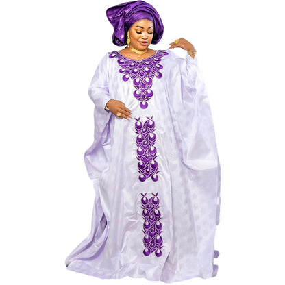 ALALAR | African Embroidered Abaya Dress – Elegant Plus Size Modest Wear for Women