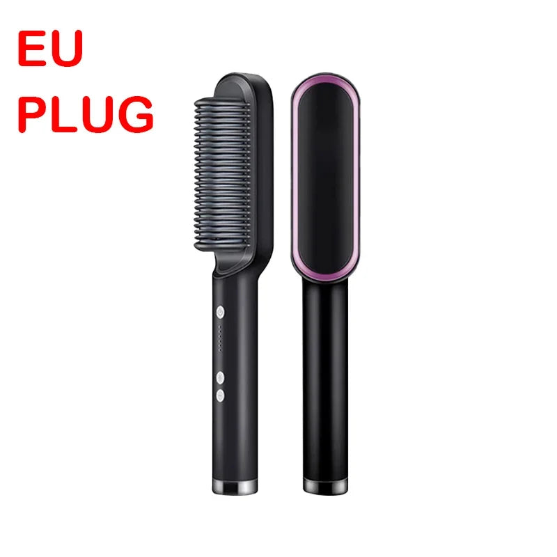 alalar-Hair Straightener Professional Quick Heated Electric Hot Comb Hair Straightenerسهل الاستخدام وآمن، يُقلل بشكل فعال من تلف الشعر، مما يجعله أكثر صحة وطبيعية. مناسب للشعر الجاف والمبلل مشط ساخن