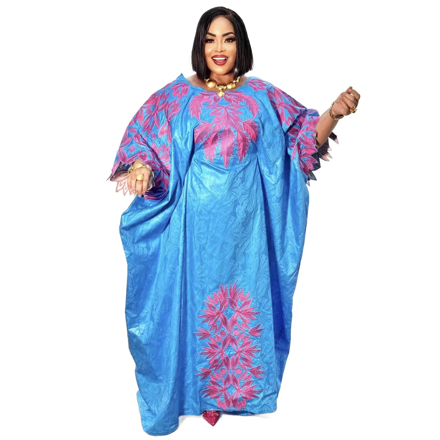ALALAR | Luxury African Boubou Dress – Rich Embroidered Long Modest Dress for Women