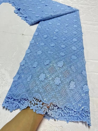 alalar-Premium Nigerian Tulle Lace Fabric – 5 Yards for Wedding, Party, Embroidery & Sequin Dresses, 2024 JL360