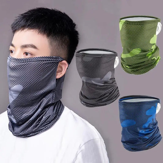 alalar-Men Silk Face Cover Neck  Breathable Hiking Scarf