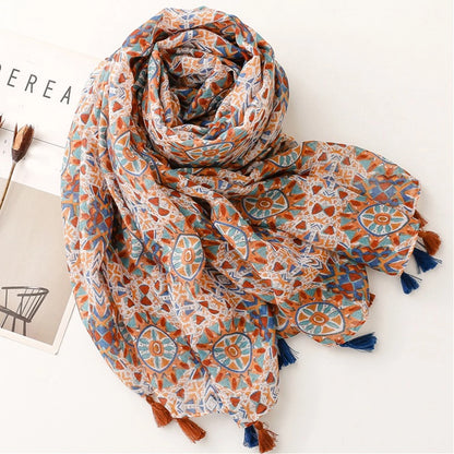 alalar women-Lrage Scarf Cotton And Linen