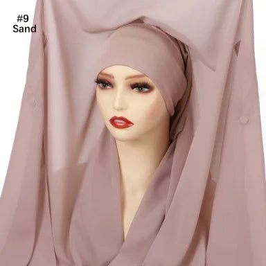 alalar | Chiffon Hijab with Built-In Magnets – Premium No-Pin Scarf with Undercap Turban