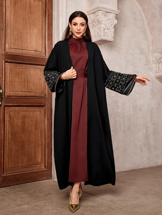 alalar-Scarf-Abaya Muslim women Arabic Dubai Abaya Embroidery Long Dress Kaftan Modest Robe Femme Islam African Solid Soft Maxi Dresses Clothing ﻿