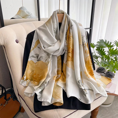 alalar-New Fashion Satin Silk Scarf Shawl For Muslim Woman