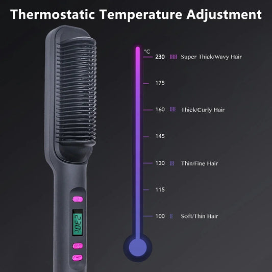 alalar-HairCare-Electric Hot Comb Straight Hair Straightener