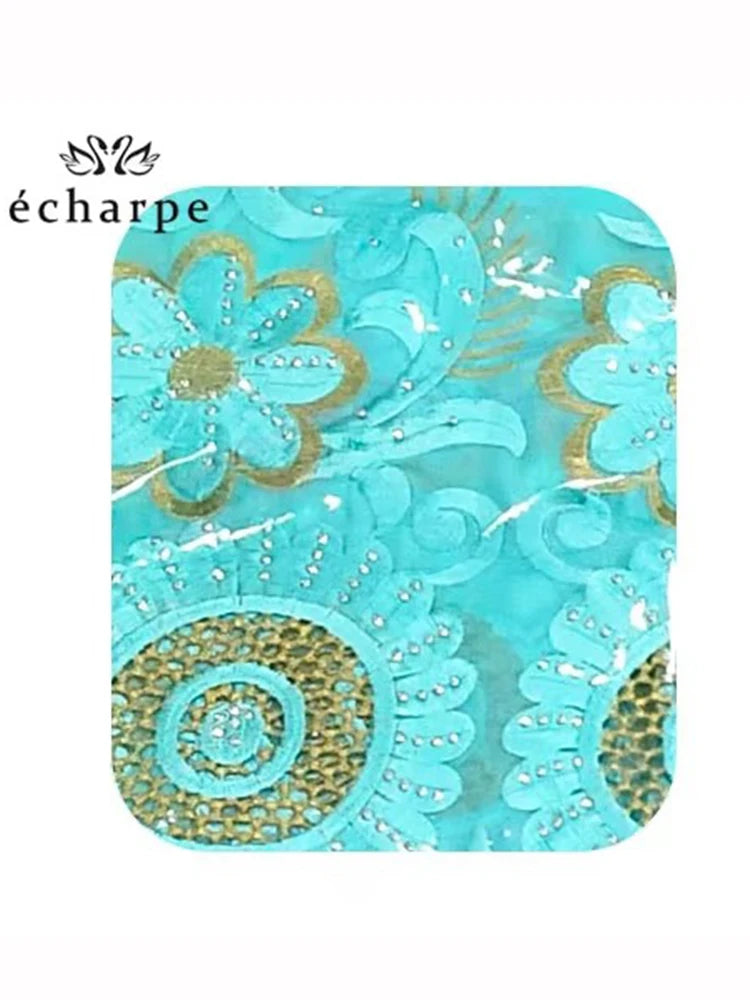 alalar | African-Inspired Hollow Cotton Embroidered Hijab Scarf