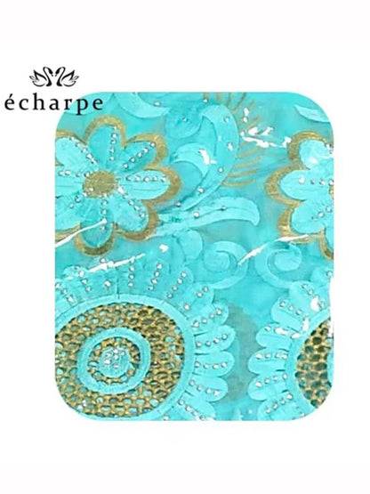 alalar | African-Inspired Hollow Cotton Embroidered Hijab Scarf