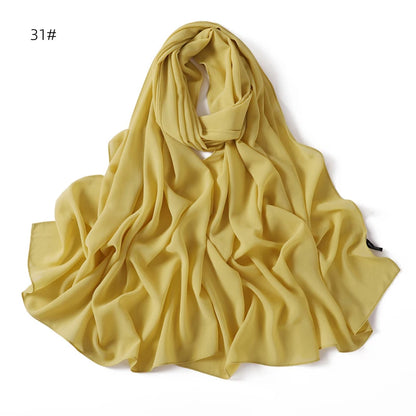 alalar | Solid Color Chiffon Hijab Shawl – 36 Colors, Lightweight Long Wrap (70×180cm)