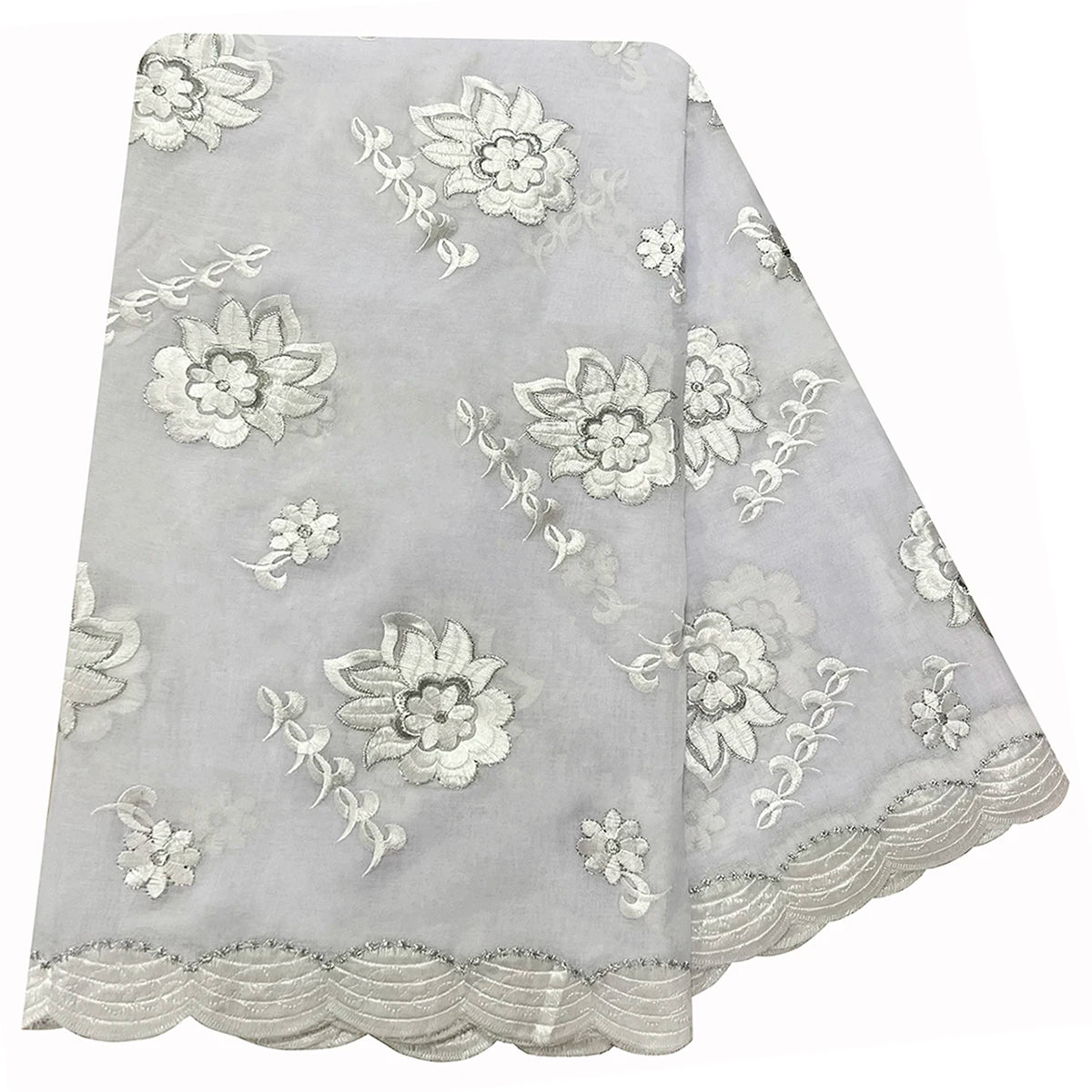 alalar| Embroidered Cotton Hijab Scarf – African Style Muslim Headscarf Dubai Modest Fashion
