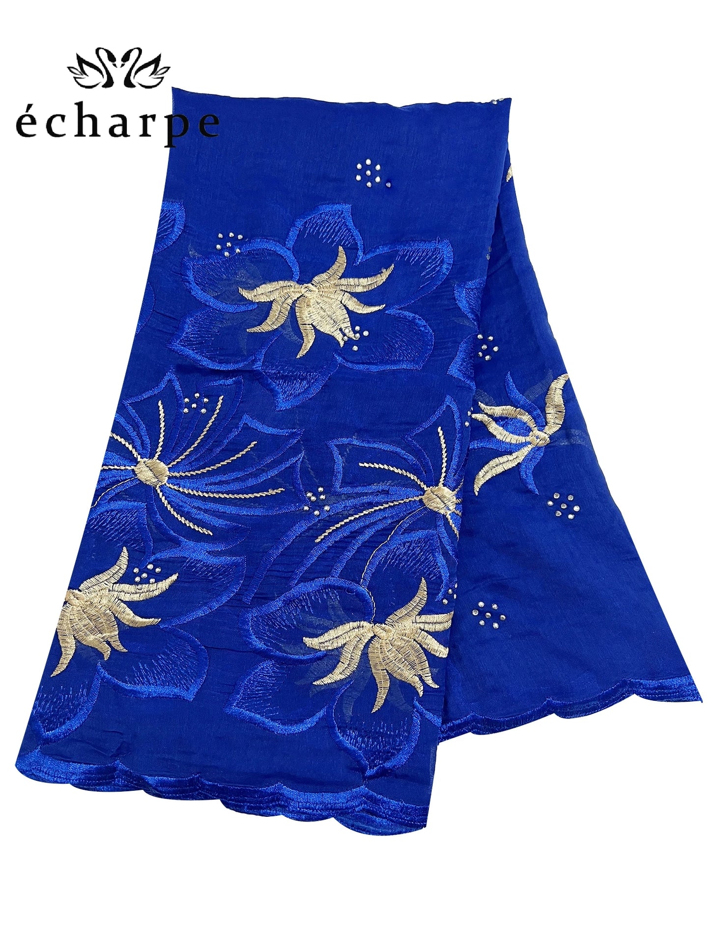 alalar | Dubai-Style Embroidered Cotton Hijab – African Pashmina Turban & Shawl