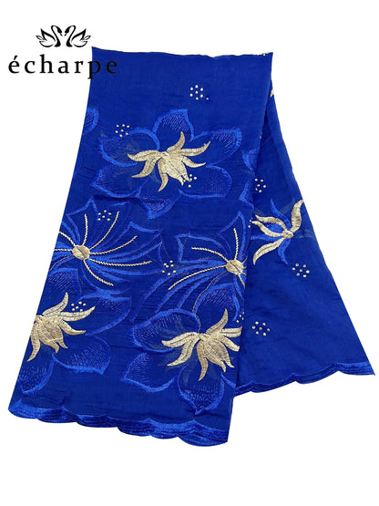 alalar | Dubai-Style Embroidered Cotton Hijab – African Pashmina Turban & Shawl