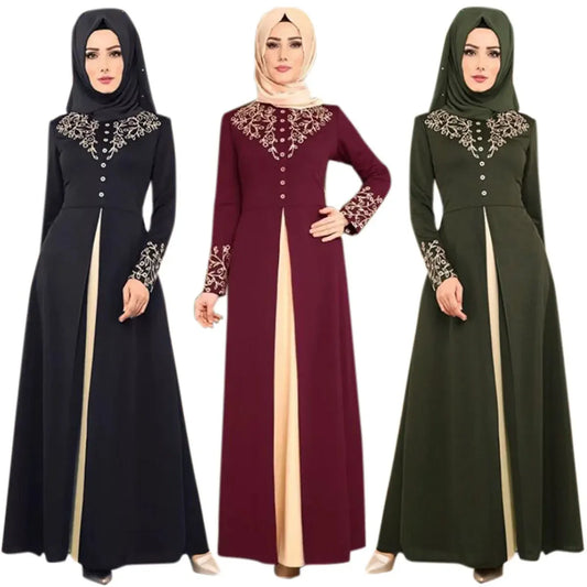 alalar-Scarf-Abaya Muslim Dress Womens  Fashion Abaya Dubai  Appliques  Turkey   Women Elegant Long