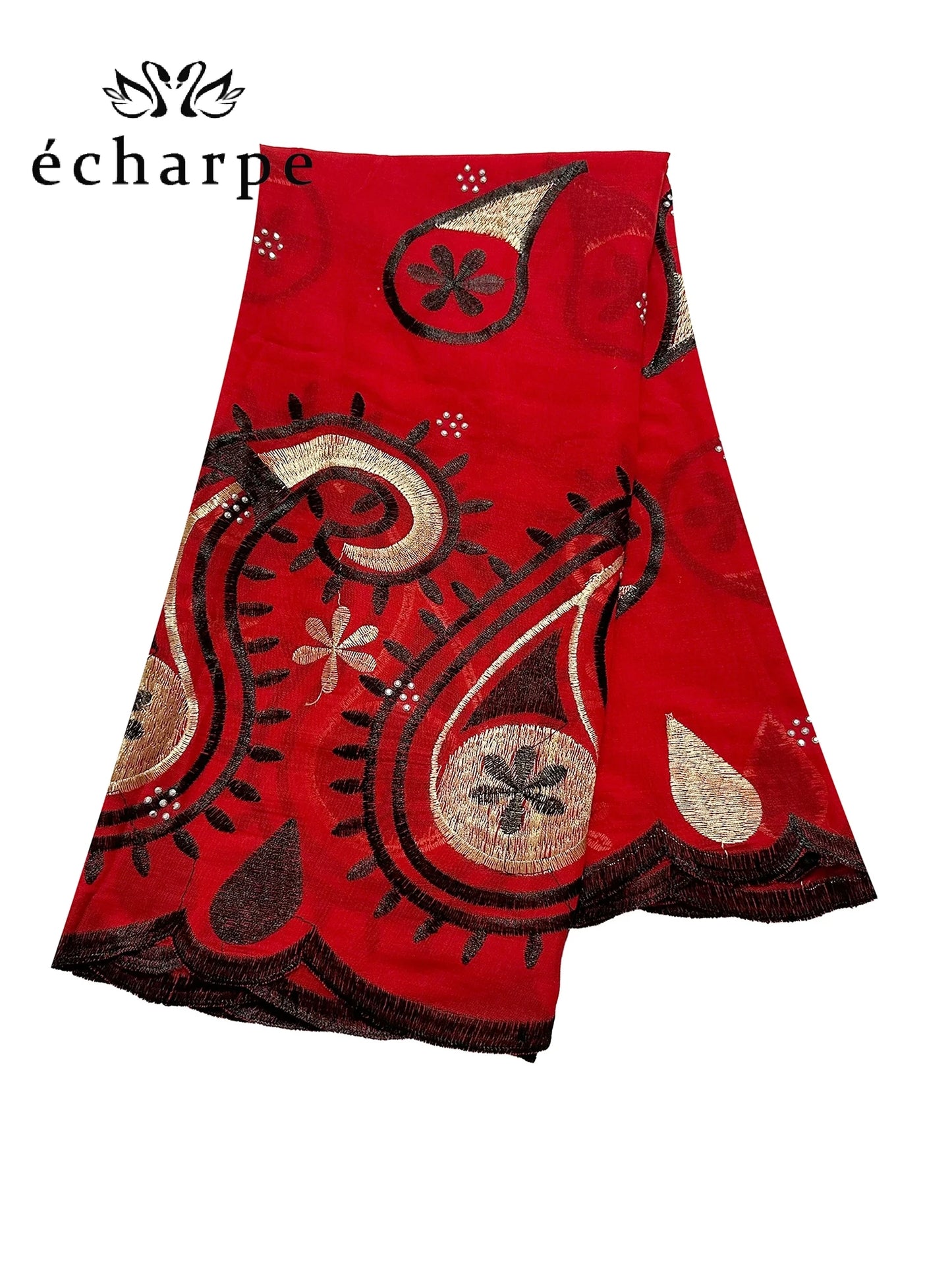 alalar | Dubai-Style Embroidered Cotton Hijab – African Pashmina Turban & Shawl