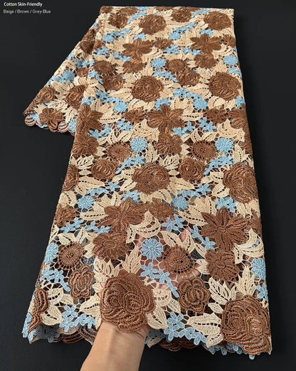 alalar | Luxury Floral Guipure Lace Fabric – Soft African Embroidery Ceremony Lace