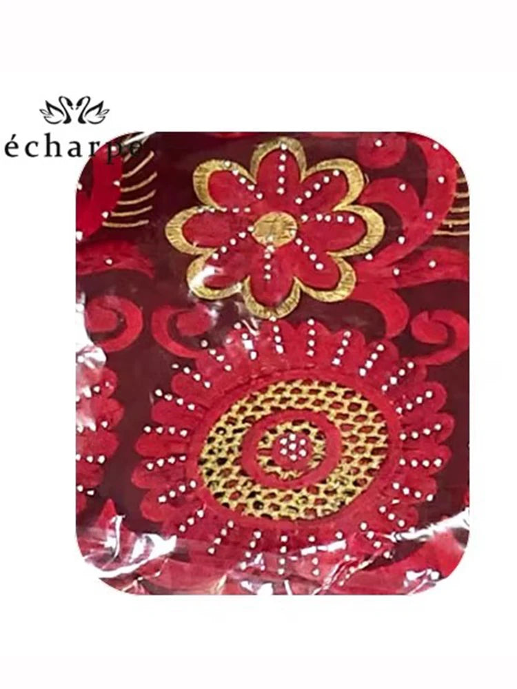 alalar | African-Inspired Hollow Cotton Embroidered Hijab Scarf