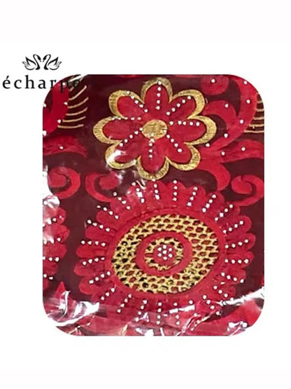 alalar | African-Inspired Hollow Cotton Embroidered Hijab Scarf