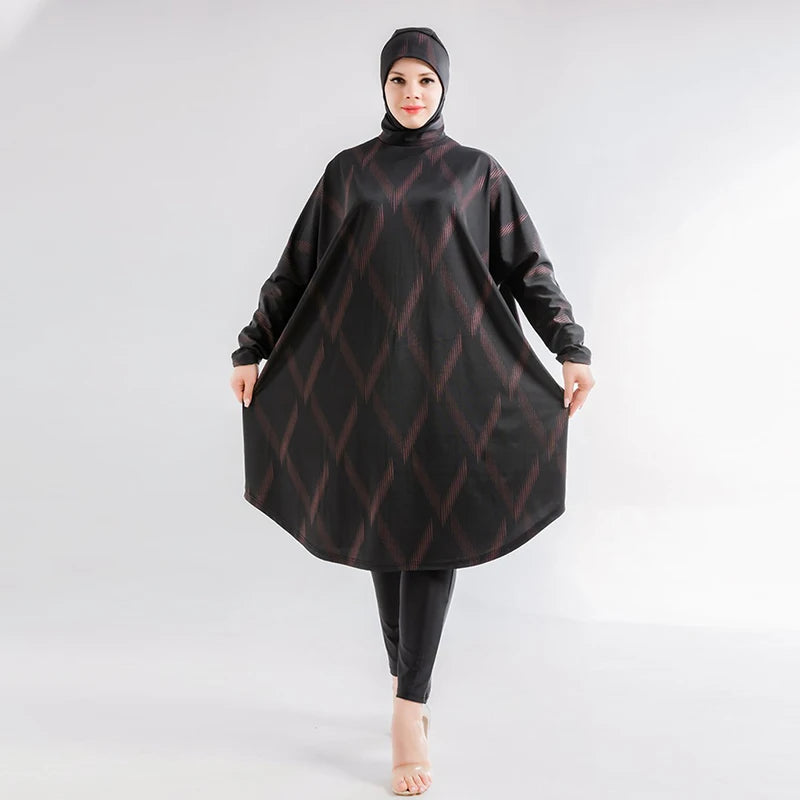 alalar | Plus-Size Modest Burkini Swimsuit – Long-Sleeve Full-Cover Swimwear with Hijab