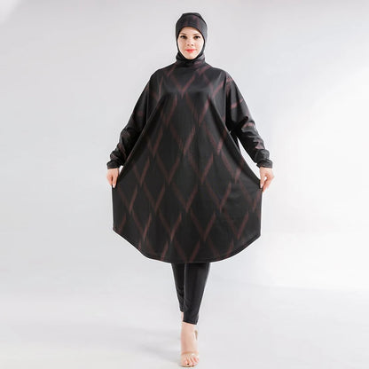 alalar | Plus-Size Modest Burkini Swimsuit – Long-Sleeve Full-Cover Swimwear with Hijab