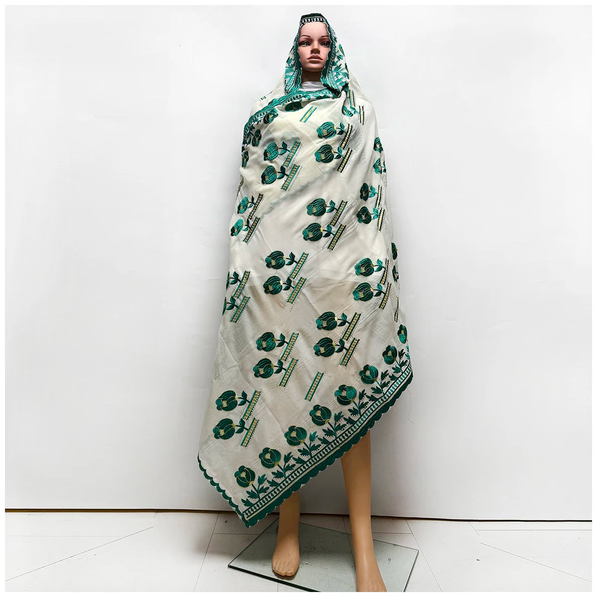 alalar | 100% Cotton Rayon Embroidered Scarf — Dubai Signature Style-اسيراد دبي