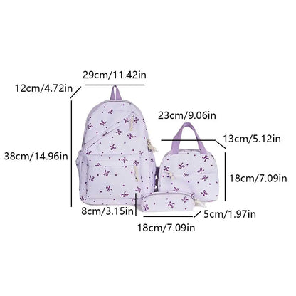 alalar- School Backpack  Comfort and Multi-Pocket Book Bags with Lunch Box and Pencil Case