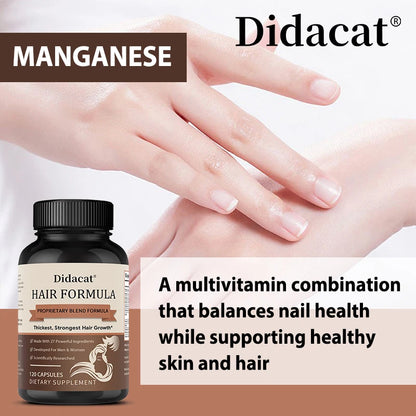 Promote Healthy Nails, Hair and Skin To Support The Growth-تعمل الكبسولات على تعزيز صحة الأظافر والشعر والبشرة لدعم نمو الشعر الأكثر كثافة وقوة