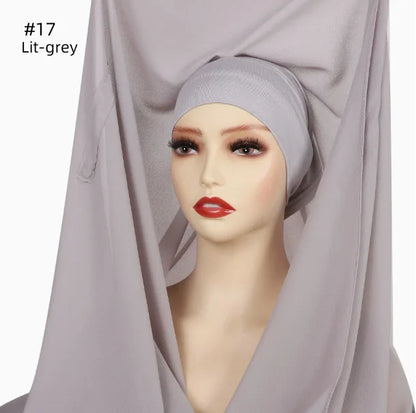 alalar | Chiffon Hijab with Built-In Magnets – Premium No-Pin Scarf with Undercap Turban