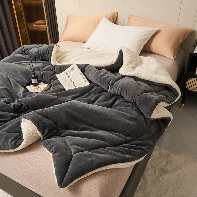 alalar-Super Soft Imitation Lambswool Blanket- بطانية صوف الحملان الصناعي فائقة النعومة