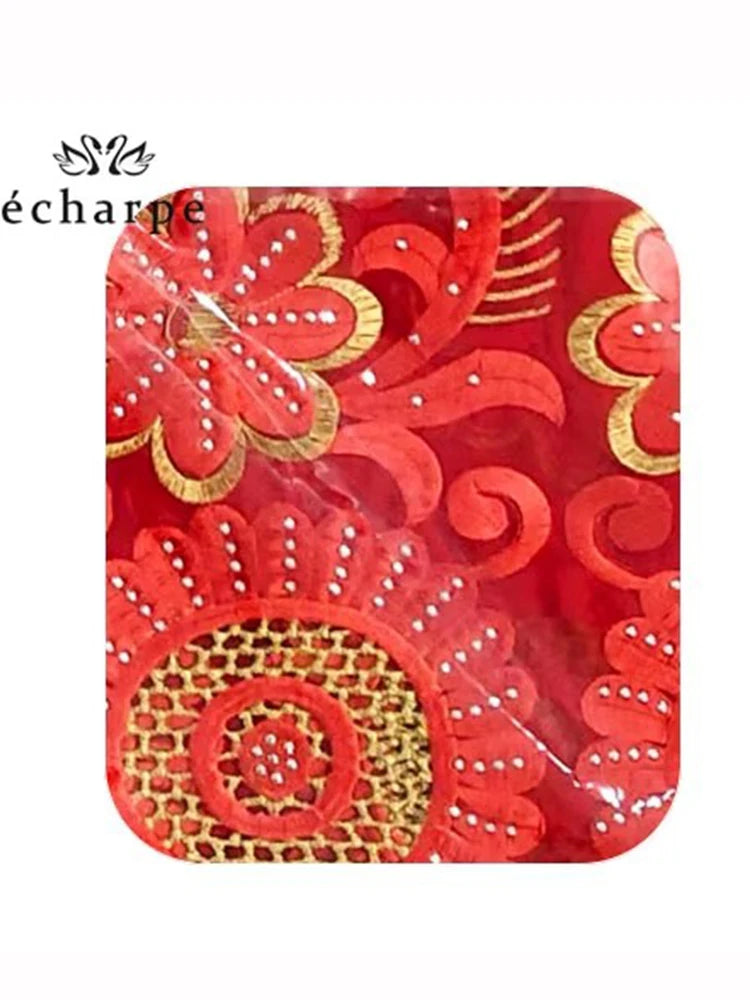 alalar | African-Inspired Hollow Cotton Embroidered Hijab Scarf