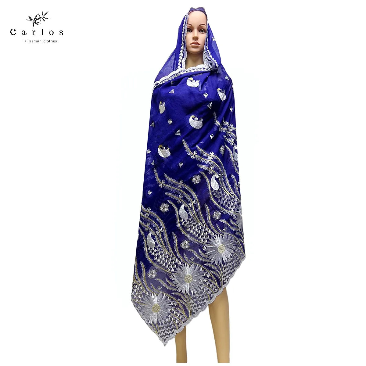 alalar- Turban Embroidery Soft Dubai Cotton Scarf-استيراد دبي