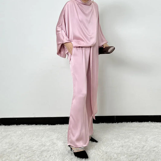 alalar | 2025 Irregular Top & Pants Abaya Set – Modern Modest Ramadan Outfit