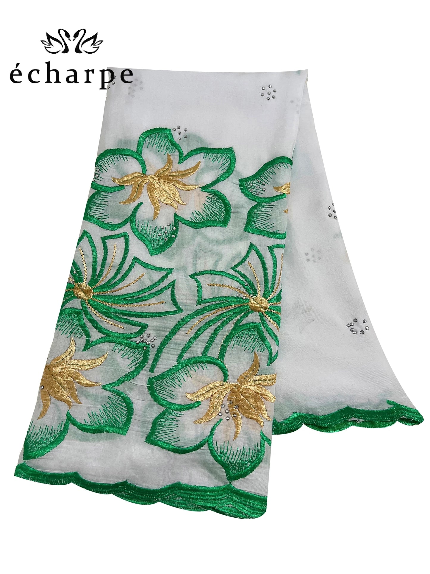 alalar | Dubai-Style Embroidered Cotton Hijab – African Pashmina Turban & Shawl