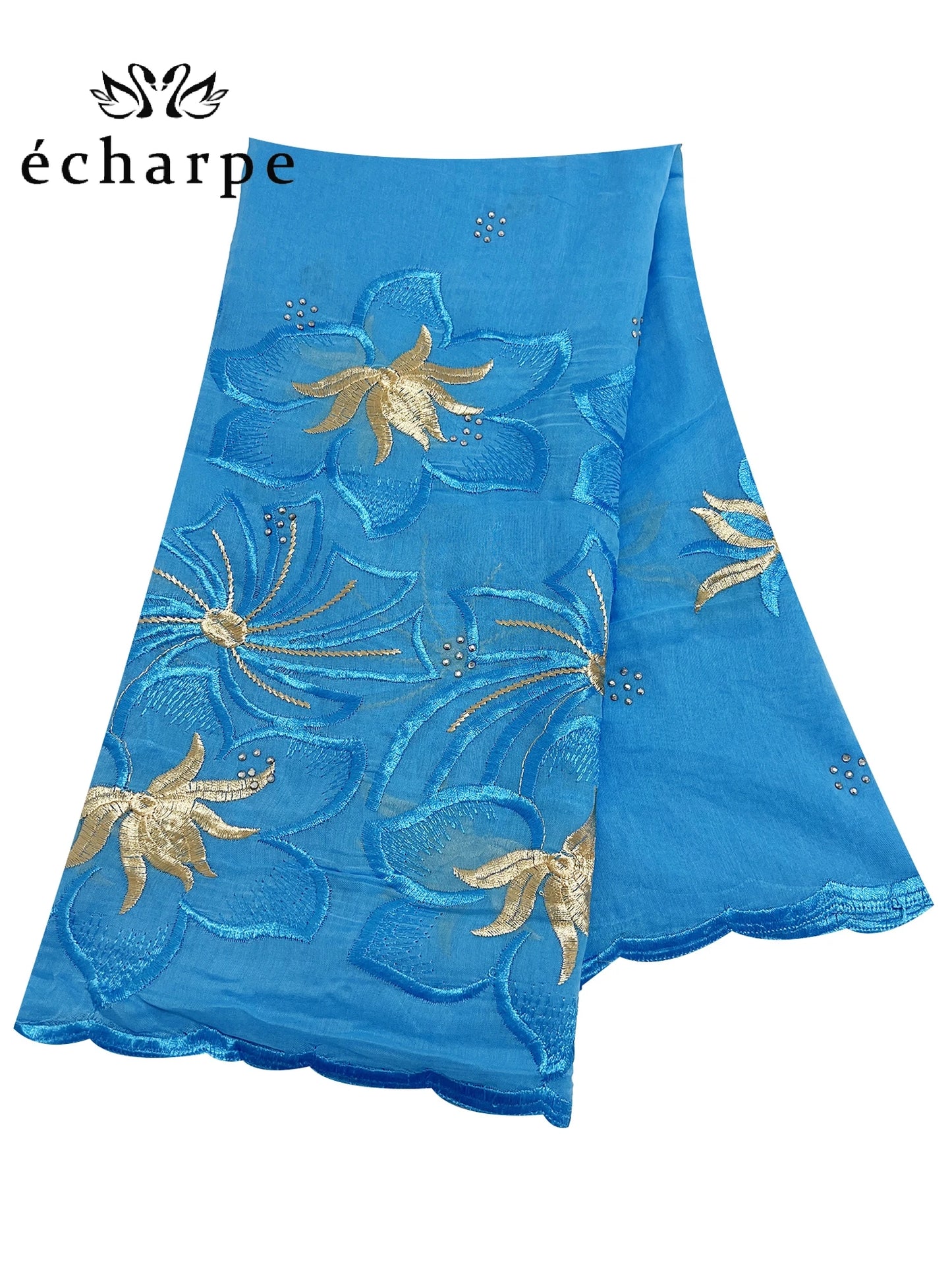 alalar | Dubai-Style Embroidered Cotton Hijab – African Pashmina Turban & Shawl