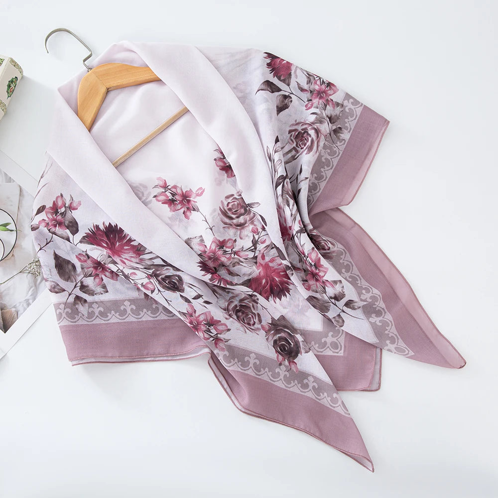 alalar-Scarf-Abaya Women Malaysia Tudung Bawal Flower Print Hijab New Design Headscarf