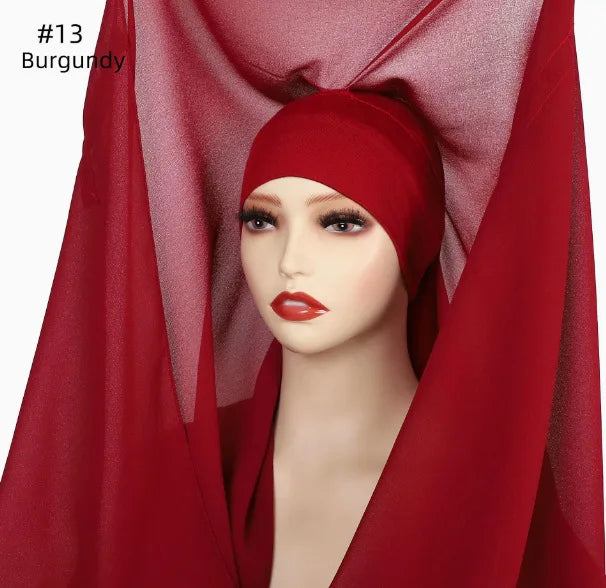 alalar | Chiffon Hijab with Built-In Magnets – Premium No-Pin Scarf with Undercap Turban