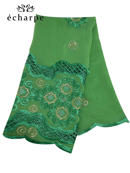 alalar | African Cotton Embroidered Hijab – Dubai-Style Ramadan Prayer Scarf