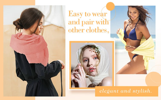alalar-Big size  crinkle scarf for women soft cotton headscarf