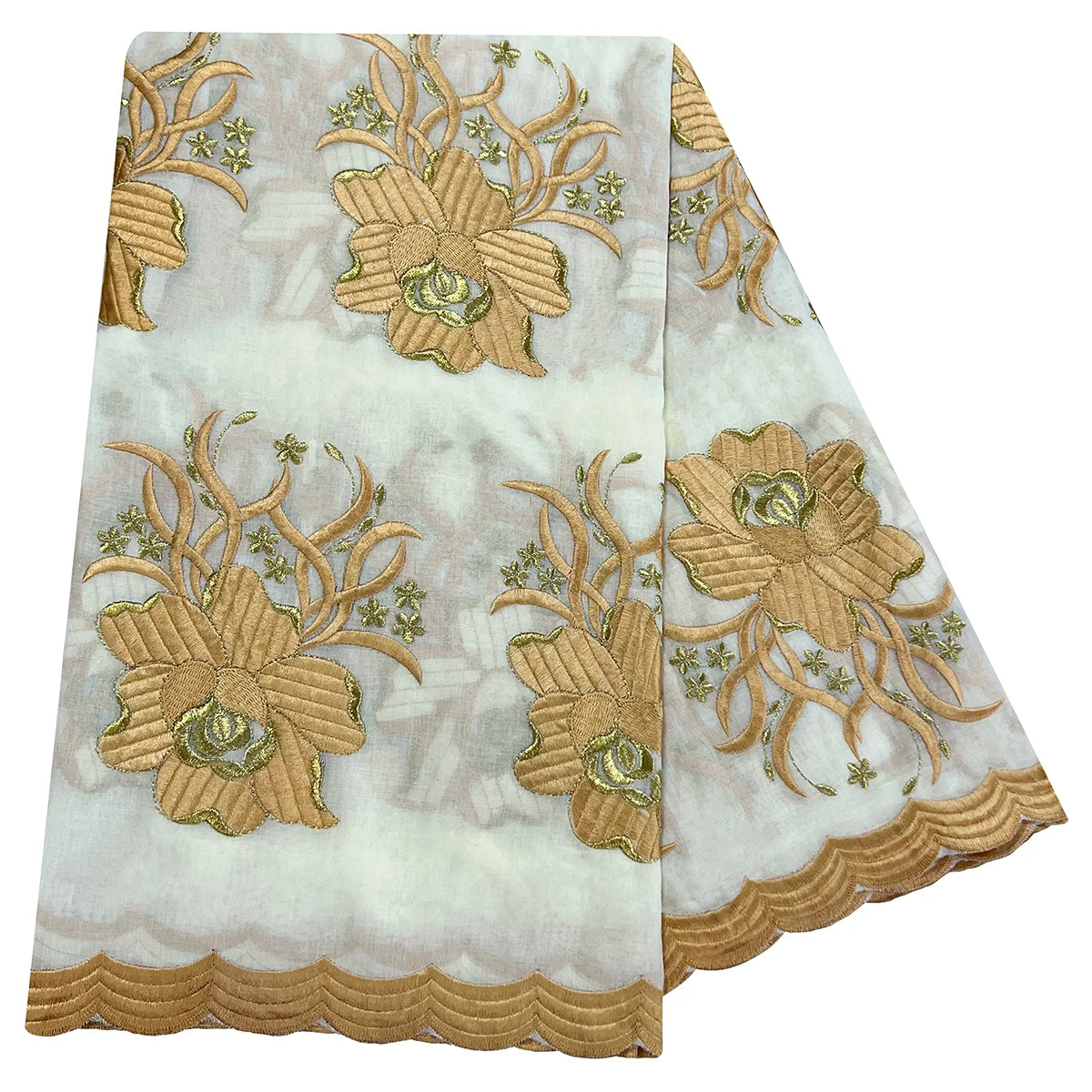 alalar | Premium Embroidered Cotton Hijab – African & Dubai Style Scarf