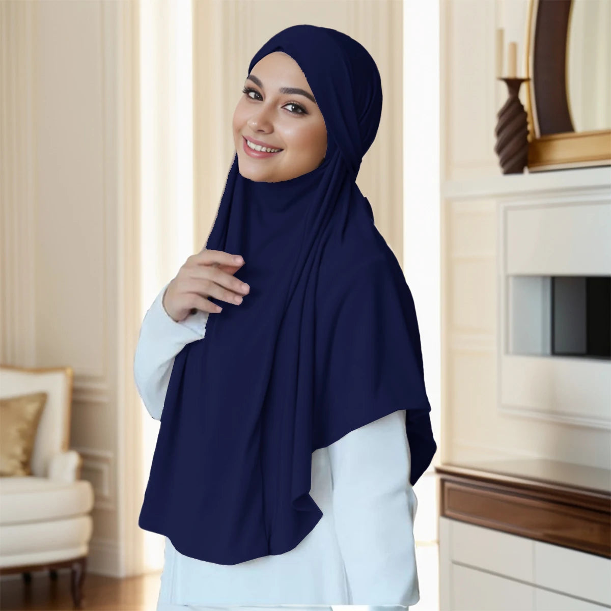 alalar-Large Plain Muslim Ethnic Scarf Women Hijab Islamic Muslim Hijab Malaysia Instant Turban Arabic Scarf Khimar Headwraps Headscarf