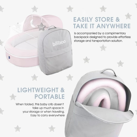 alalar-Infant Premium Portable Baby Lounger Nest – Foldable Travel -سرير أطفال محمول فاخر من إنفانت - قابل للطي أثناء السفر