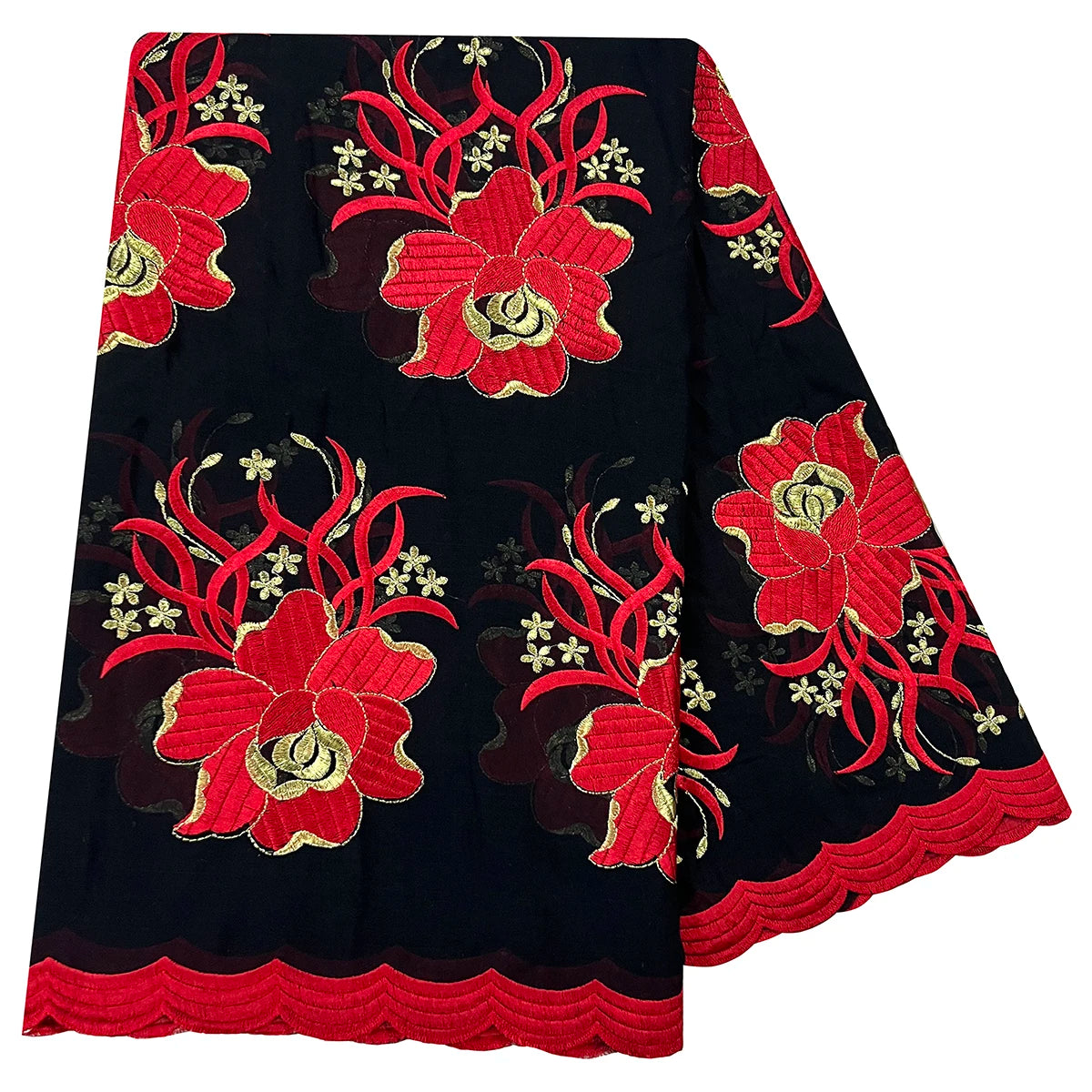 alalar | Premium Embroidered Cotton Hijab – African & Dubai Style Scarf